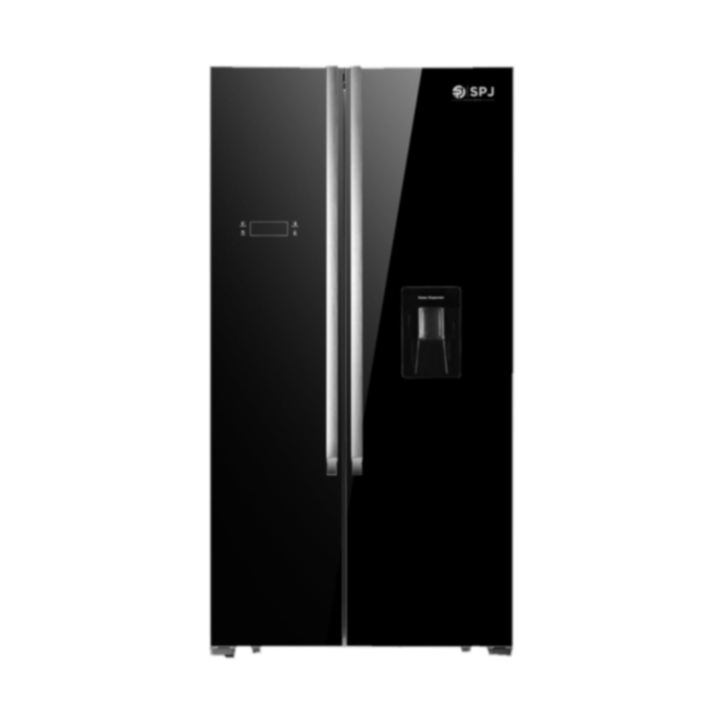 SIDE BY SIDE BLACK GLASS 520 LITRES WITH DISPENSER