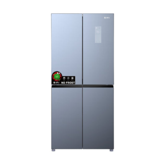 "431 LITRES 4 DOOR REFRIGERATOR NOFROST RERIGERATOR BLACK GLASS COLOR WITH OUT DISPENSER"